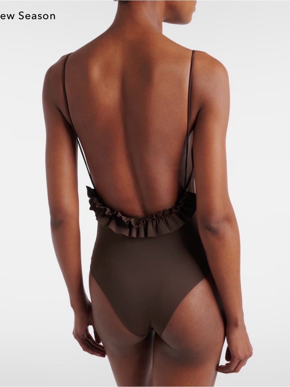 NWT Jacquemus Cabana Ruffled Back One-Piece Swimsuit